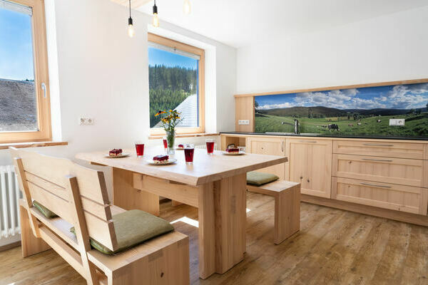 Essbereich der Ferienwohnung Tannennest***** auf dem Oberh�fenhof im Schwarzwald